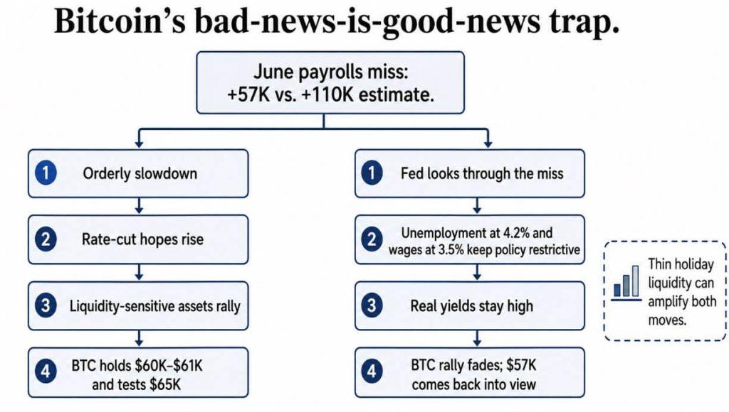 Bitcoin rally hinges on whether the Fed buys into the weak jobs report after bad miss